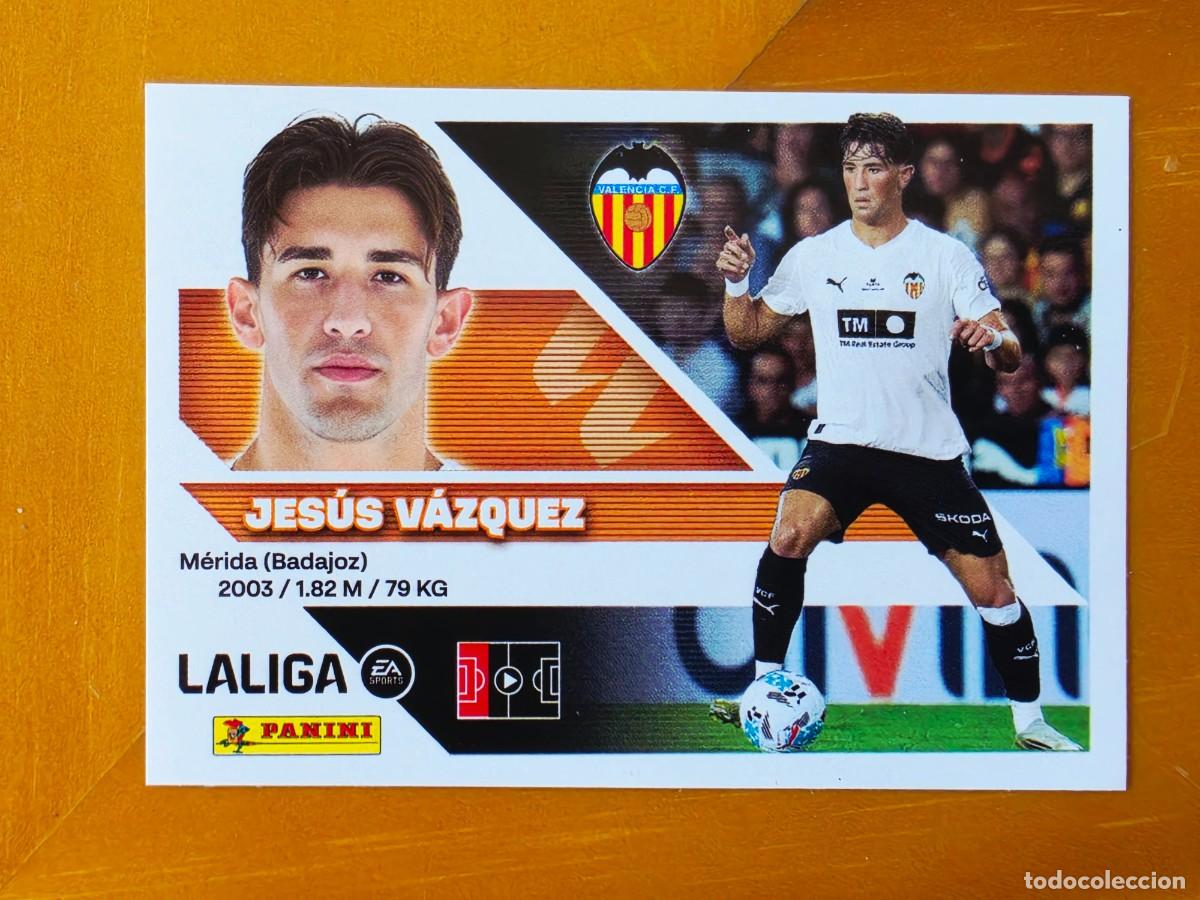 Cromos de f&uacute;tbol: 10 Jes&uacute;s V&aacute;zquez, Valencia CF, Panini Ediciones Liga Este 2026 2027 26 27 sin pegar