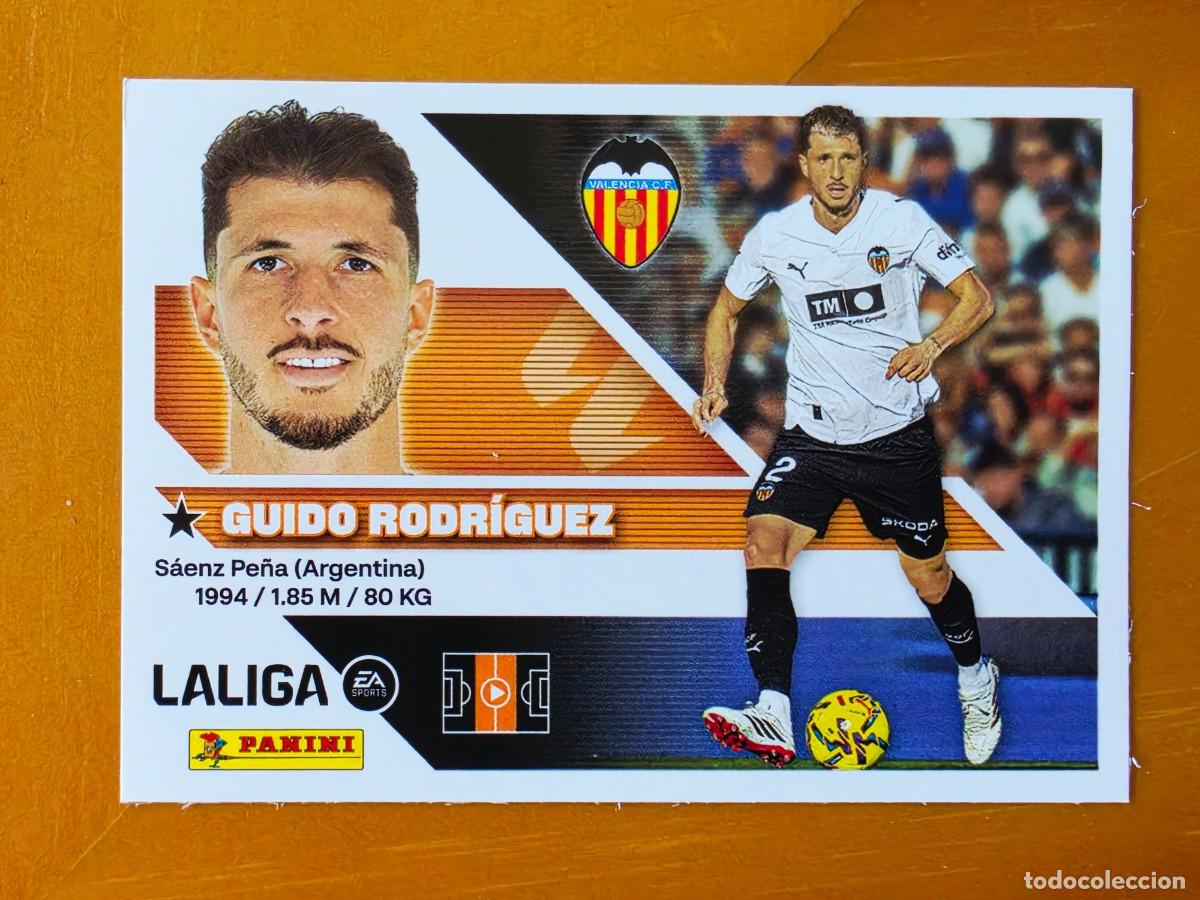 Cromos de f&uacute;tbol: 12 Guido Rodr&iacute;guez, Valencia CF, Panini Ediciones Liga Este 2026 2027 26 27 sin pegar