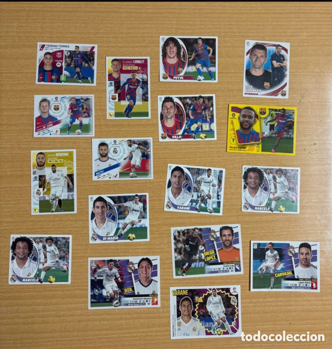 Figurine di Calcio: Mega pack de cromos Fc Barcelona y Real Madrid diferentes temporadas