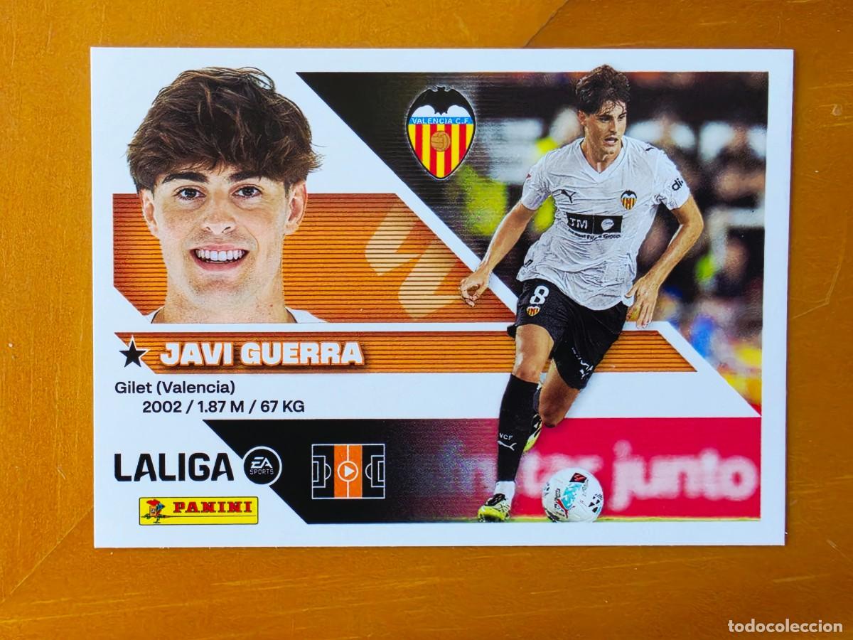 Cromos de f&uacute;tbol: 13 Javi Guerra, Valencia CF, Panini Ediciones Liga Este 2026 2027 26 27 sin pegar