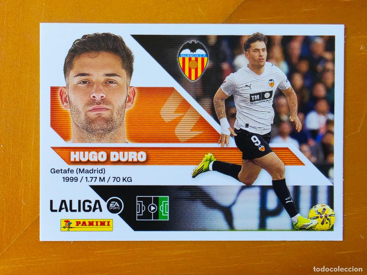 Cromos de f&uacute;tbol: 17 Hugo Duro, Valencia CF, Panini Ediciones Liga Este 2026 2027 26 27 sin pegar