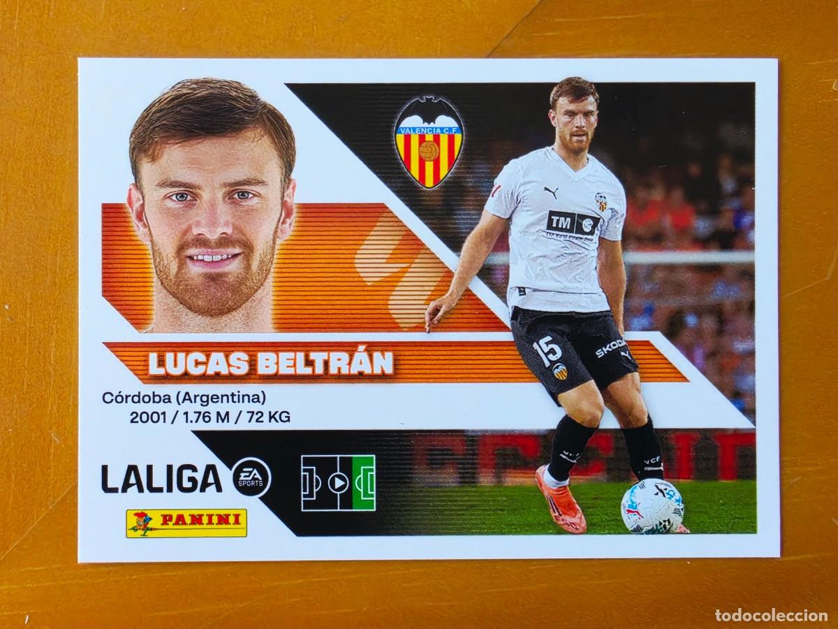 Cromos de f&uacute;tbol: 20B Lucas Beltr&aacute;n, Valencia CF, Panini Ediciones Liga Este 2026 2027 26 27 sin pegar
