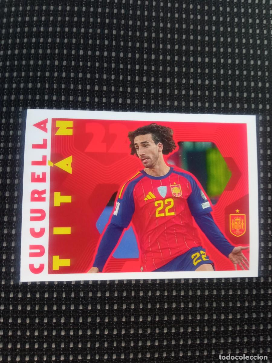 Cromos de f&uacute;tbol: Cucurella tit&aacute;n, cromo 67 Espa&ntilde;a 2026, Carrefour Panini,