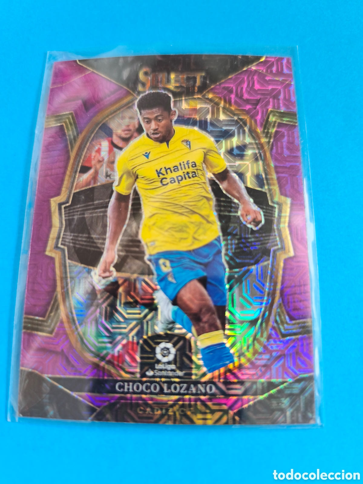 Football Stickers: CHOCO LOZANO C&Aacute;DIZ CF Select La Liga Soccer Panini America 2022-2023 Paralela Purple Mojo