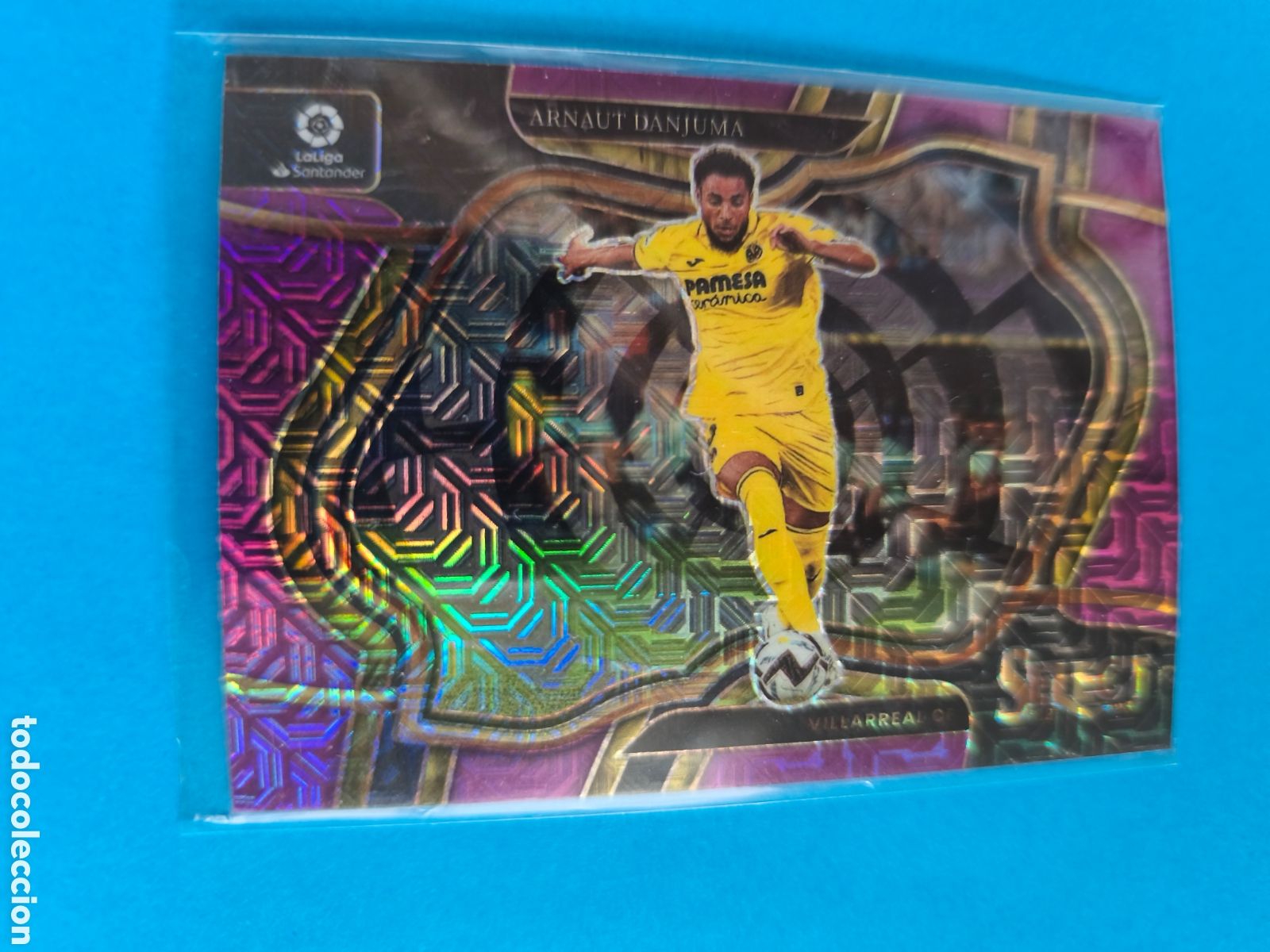 Football Stickers: ARNAUT DANJUMA VILLARREAL CF Select La Liga Soccer Panini America 2022-2023 Paralela Purple Mojo