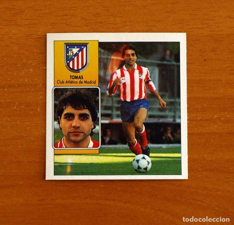 Cromos de f&uacute;tbol: Atletico Madrid - Tom&aacute;s -Error de Imprenta - Ediciones Este Liga 1992-1993, 92-93 - Nunca pegado