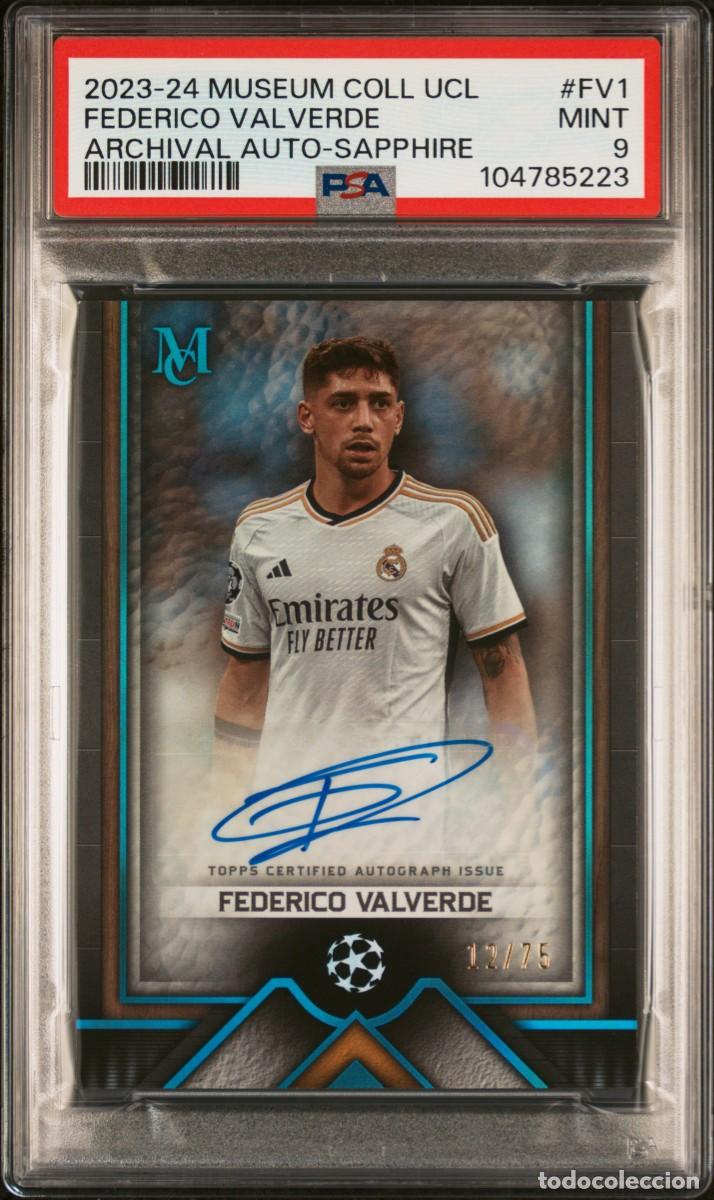 Cromos de Futebol: Valverde #FV1 12/75 Real Madrid Museum Coll AUTO Shapphire 2023 24 PSA 9