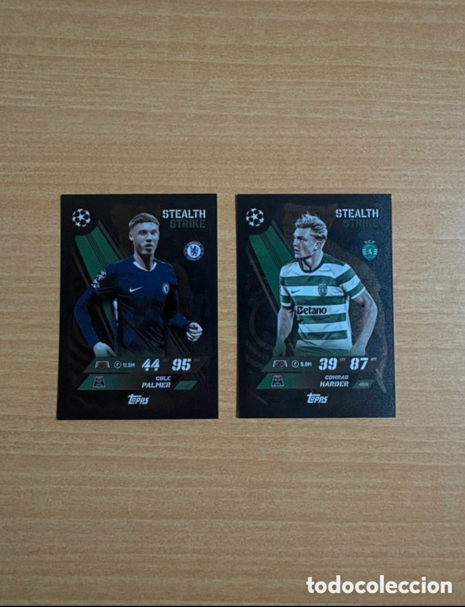 Cromos de f&uacute;tbol: Pack de cartas de Palmer y Harder topps champions stealth strike