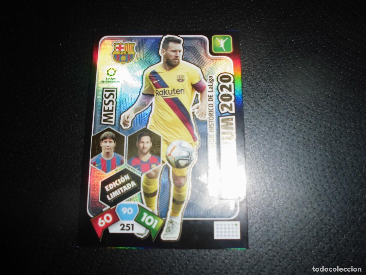 Cromos de f&uacute;tbol: TRADING FUTBOL: MESSI - F.C. BARCELONA - ADRENALYN LIGA 2019 - 2020. EDICION LIMITADA PLATINUM 2020.