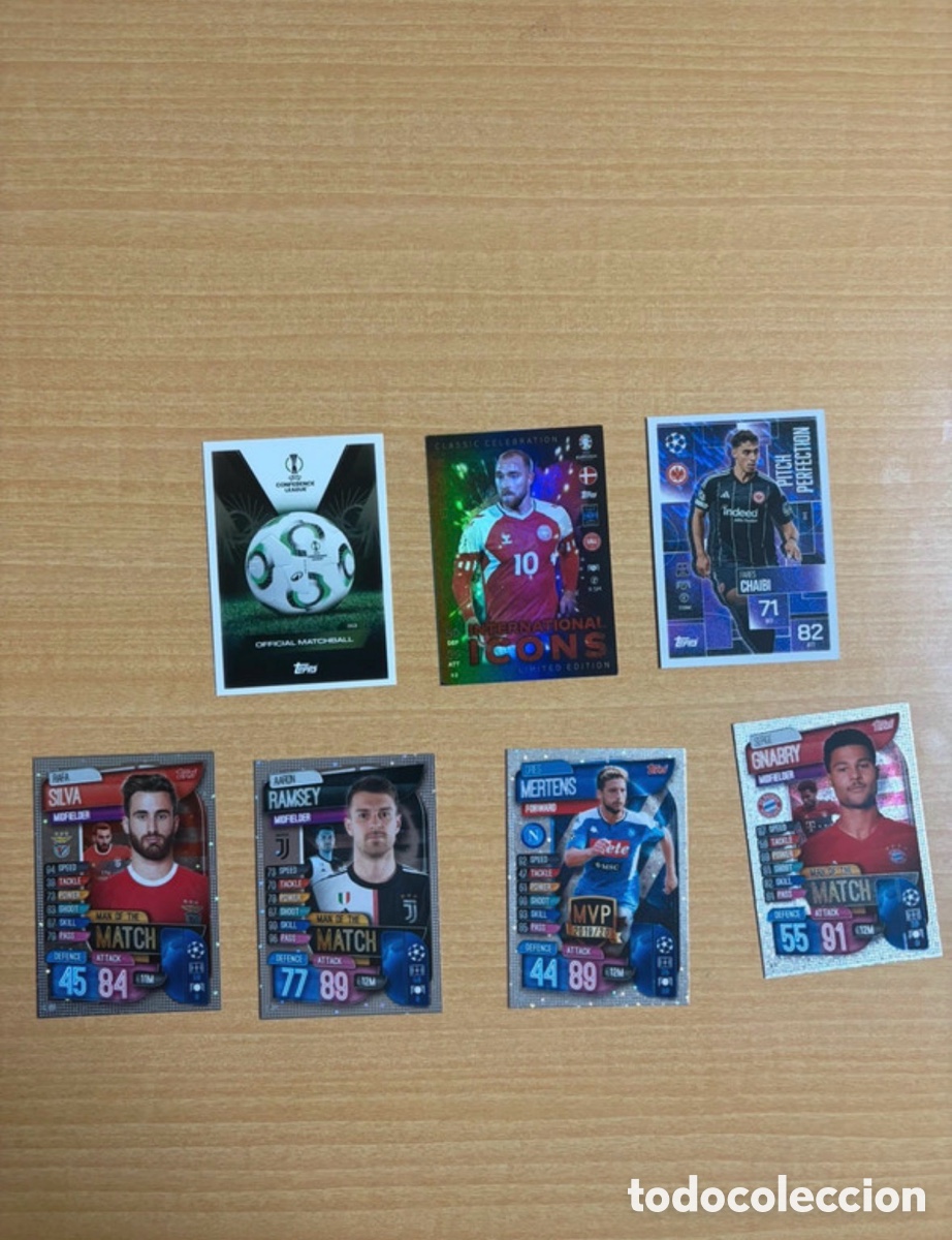 Cromos de f&uacute;tbol: Pack de cartas de f&uacute;tbol varias colecciones Topps champions league y Eurocopa 2024