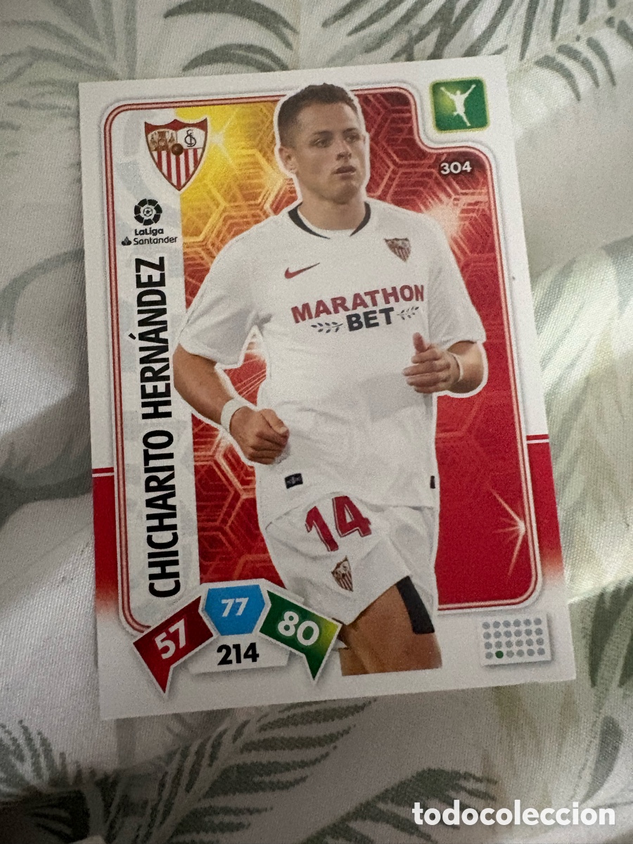 Cromos de f&uacute;tbol: Chicharito Hern&aacute;ndez, Sevilla FC, Panini Adrenalyn XL 2019 2020 19 20