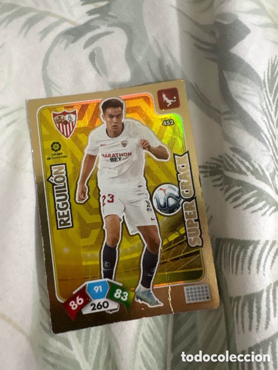 Cromos de f&uacute;tbol: 452 Reguilon, Sevilla, Super Crack, Panini Adrenalyn XL 2019 2020 19 20