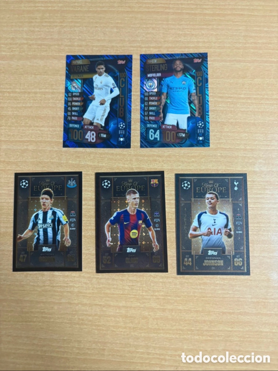 Cromos de f&uacute;tbol: Pack de cartas de f&uacute;tbol Topps Champions league