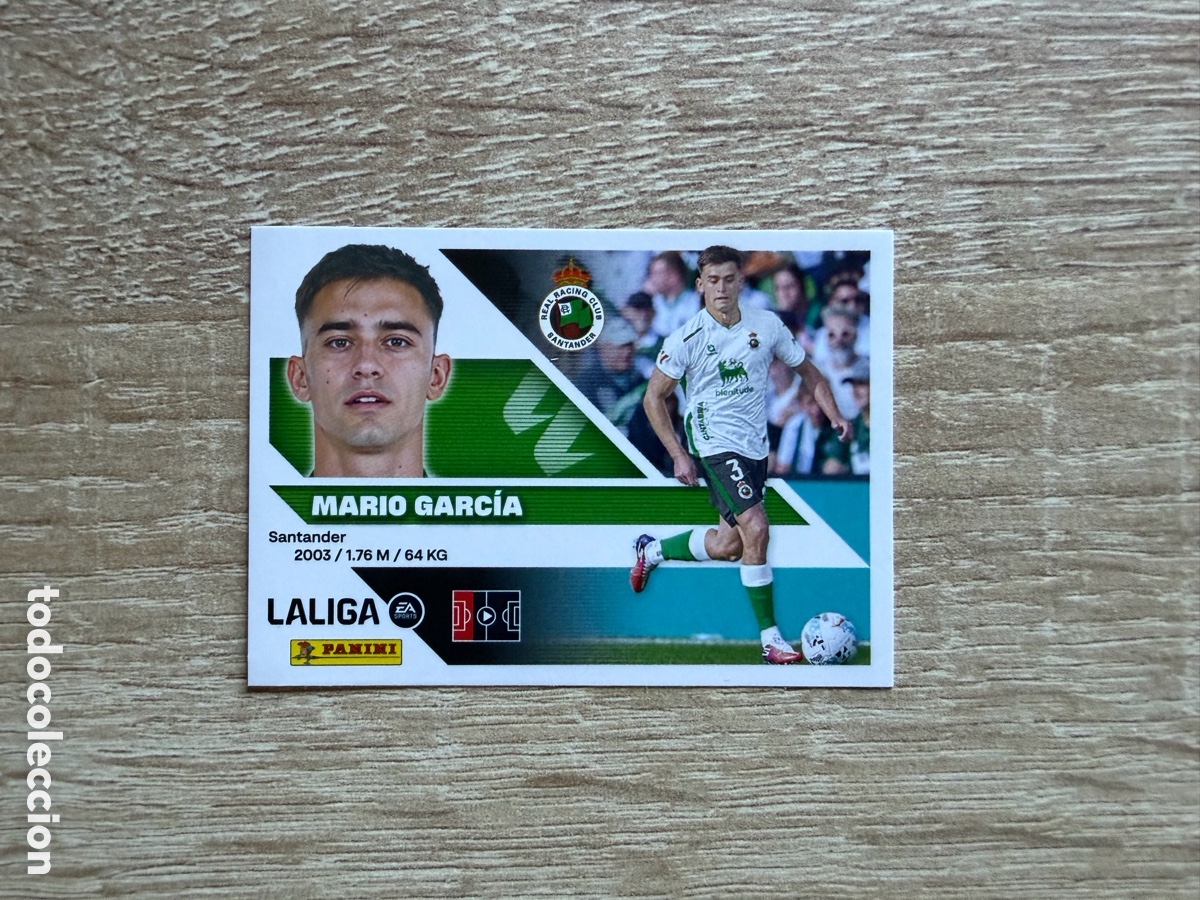 Cromos de f&uacute;tbol: 9B MARIO GARC&Iacute;A LIGA ESTE EDICIONES ESTE 2026 2027 26 27 RACING DE SANTANDER