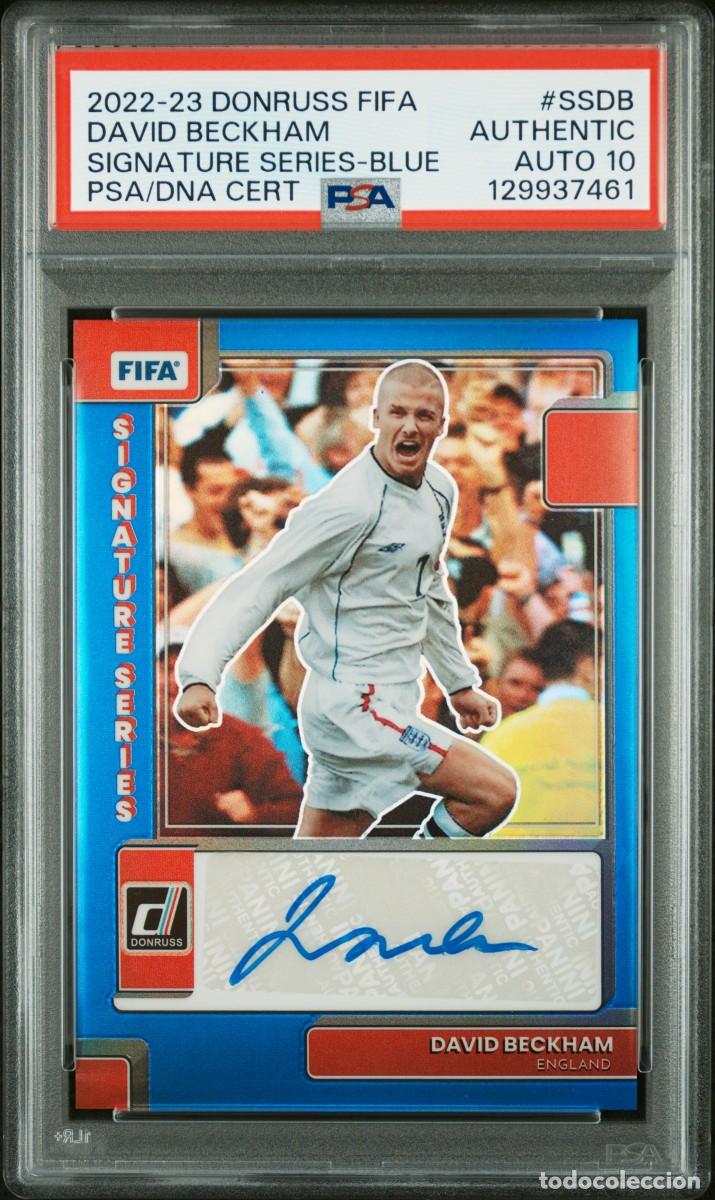 Cromos de f&uacute;tbol: David Beckham #SSDB 04/15 Panini Donruss Signature Series Blue 2022 23 AUTO 10