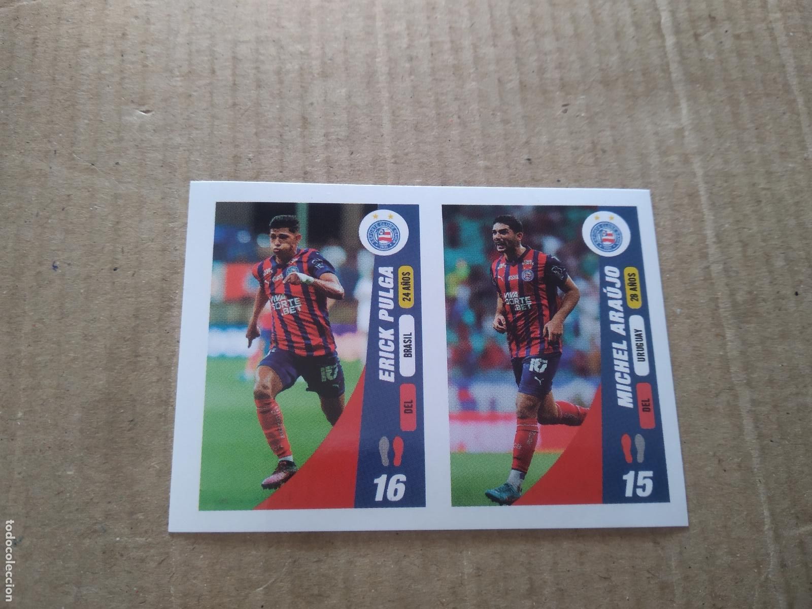 Cromos de f&uacute;tbol: 381 ERICK PULGA MICHEL ARAUJO BAHIA CROMO FUTBOL CONMEBOL SUDAMERICANA LA GRAN CONQUISTA