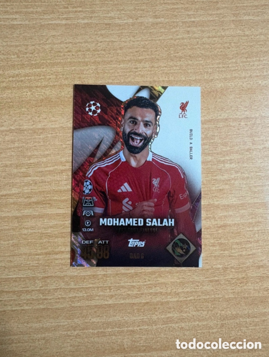 Cromos de f&uacute;tbol: Carta de Salah topps champions league