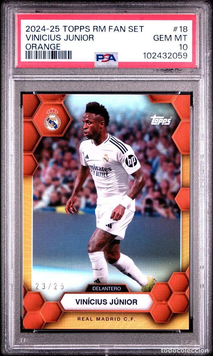 Vinicius #18 23/25 Topps Fan Set Real Madrid Orange 2024 25 PSA 10