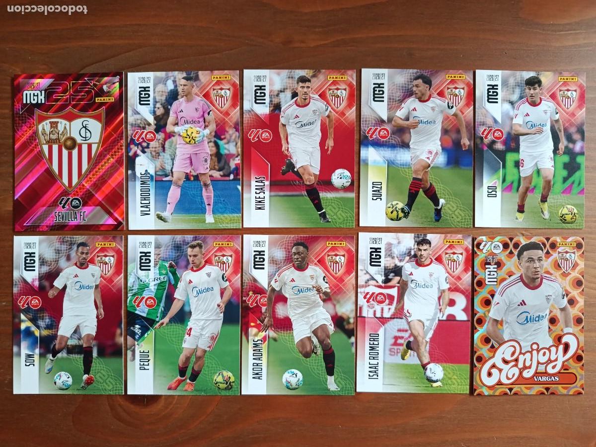 Cromos de f&uacute;tbol: MGK 2026/27 MEGACRACKS PANINI. #LOTE 10 CARTAS SEVILLA FC. SIN REPETIR