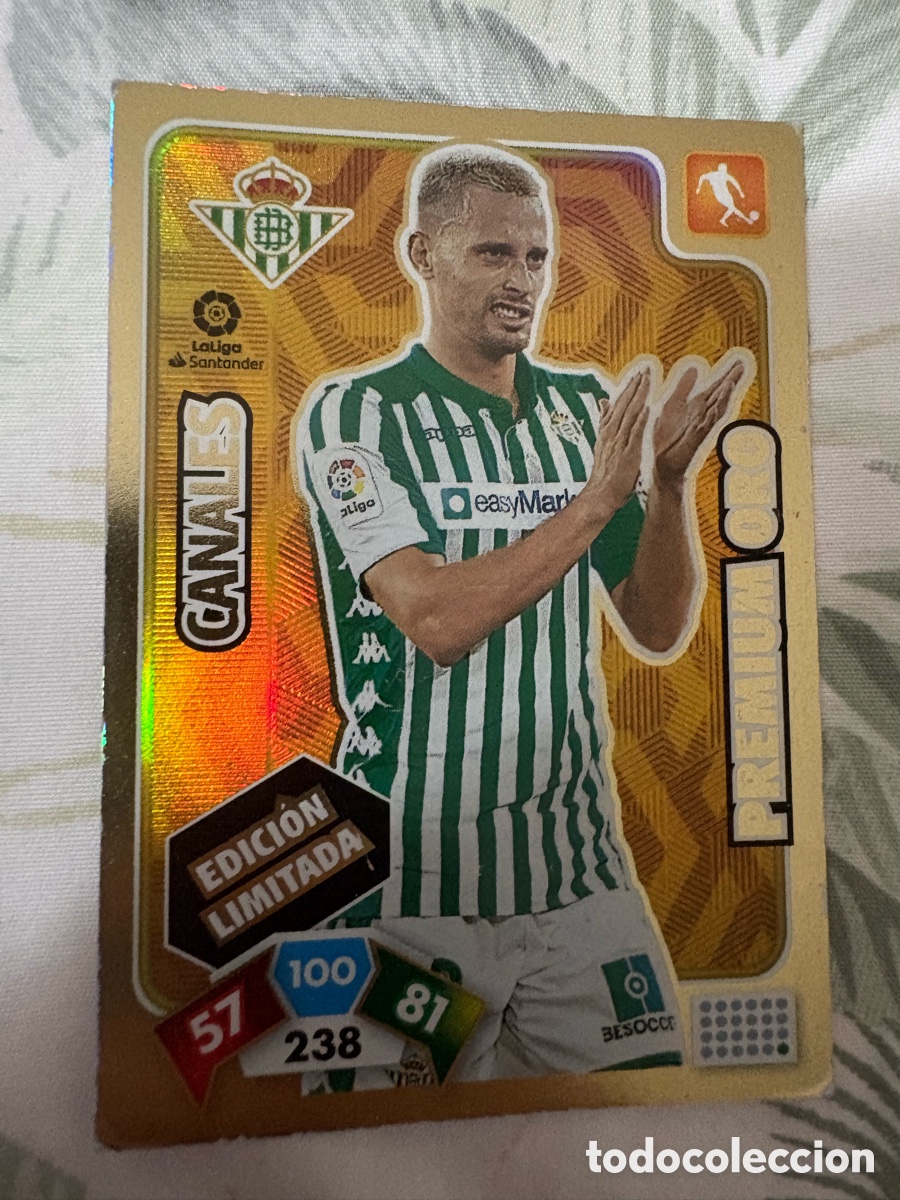 Cromos de f&uacute;tbol: Canales edicion limitada premium oro betis adrenalyn 2019/20
