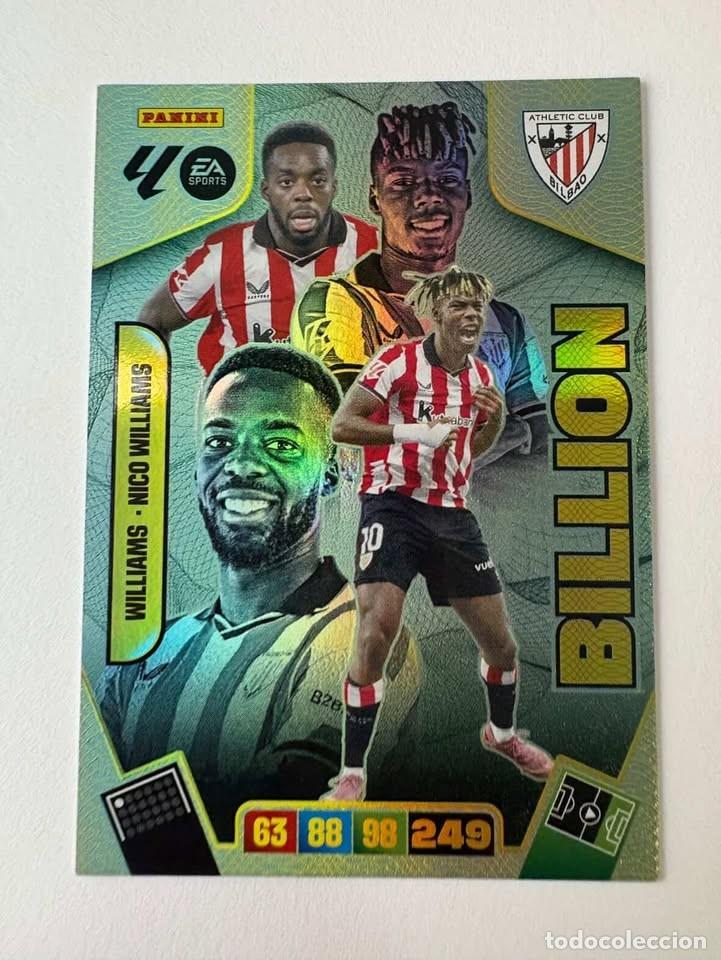 Cromos de f&uacute;tbol: Williams/Nico Williams Athletic Club de Bilbao Billion Adrenalyn 2025-26