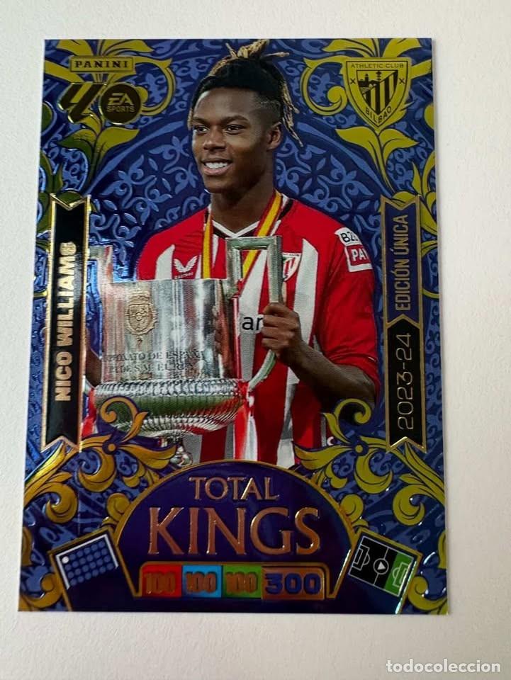 Cromos de f&uacute;tbol: Nico Williams Athletic Club de Bilbao Total Kings Edici&oacute;n Limitada Adrenalyn 2025-26