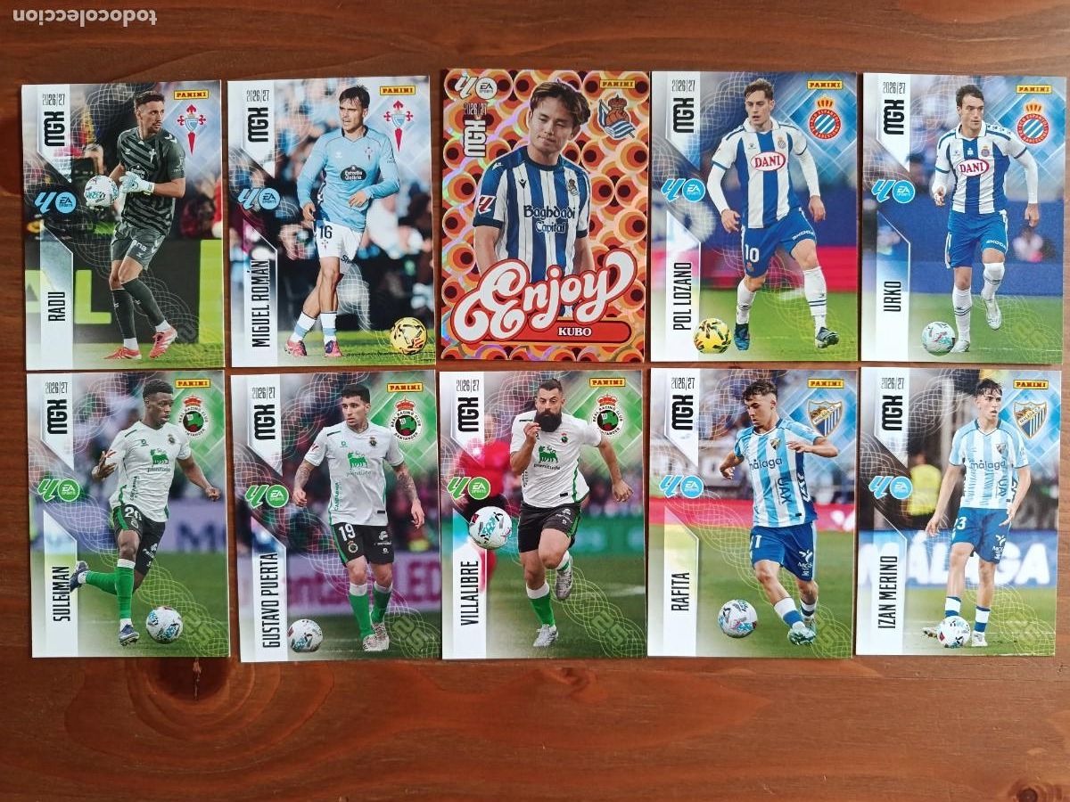 Fu&szlig;ball-Sticker: MGK 2026/27 MEGACRACKS PANINI. #LOTE 10 CARTAS SIN REPETIR (LAS DE LA FOTO)