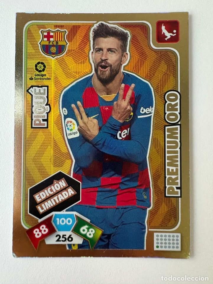 Cromos de f&uacute;tbol: Piqu&eacute; Bar&ccedil;a Premium Oro Edici&oacute;n Limitada Adrenalyn 2019-20
