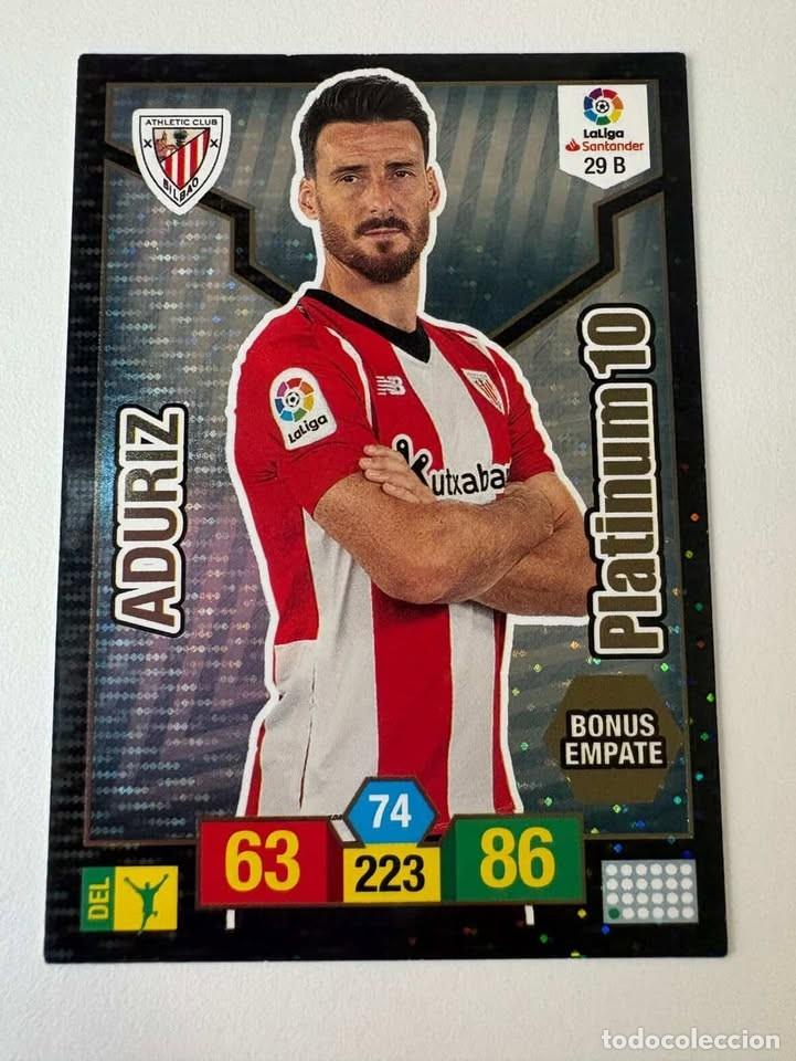 Cromos de f&uacute;tbol: Aduriz Athletic Club de Bilbao Platinum 10 Edici&oacute;n Limitada Adrenalyn 2018-19