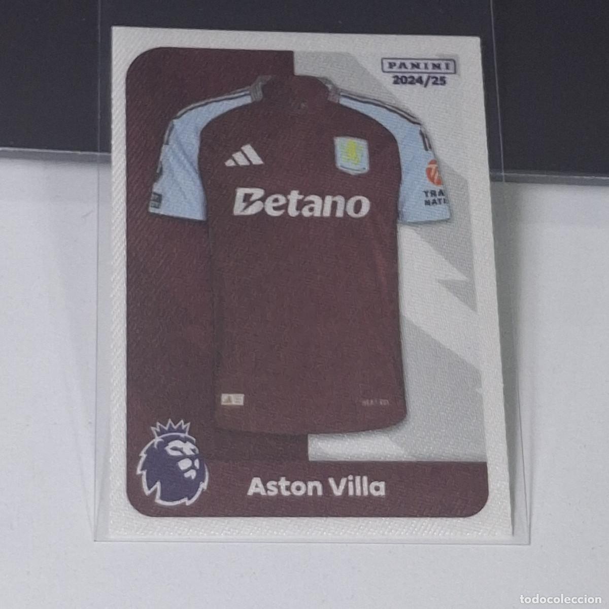 Football Stickers: B56 5 CAMISETA SHIRTS ASTON VILLA STICKER PANINI PREMIER LEAGUE 24 25 2024 2025