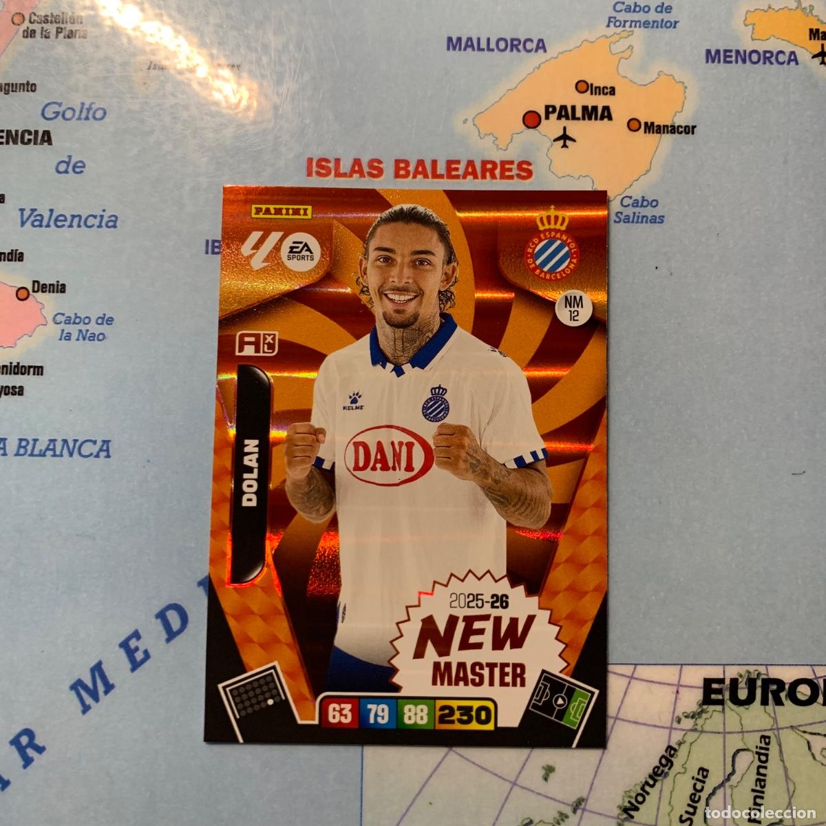 Cromos de f&uacute;tbol: Dolan New Master n&uacute;mero 12 del Espa&ntilde;ol cromo adrenalyn XL 25-26 2025-2026