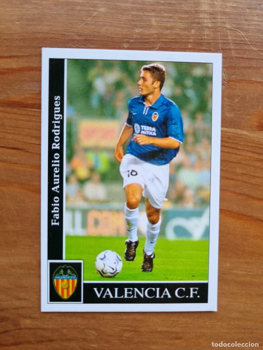 Football Stickers: 93 FABIO AURELIO (Valencia CF). Las Fichas de la Liga 2001 2002 01 02 (Mundicromo)
