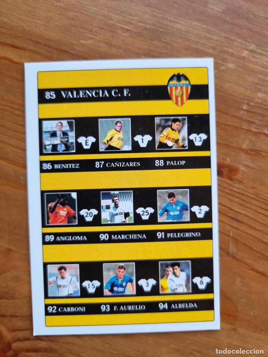 Cromos de f&uacute;tbol: 105 &Iacute;NDICE (Valencia CF). Las Fichas de la Liga 2001 2002 01 02 (Mundicromo)