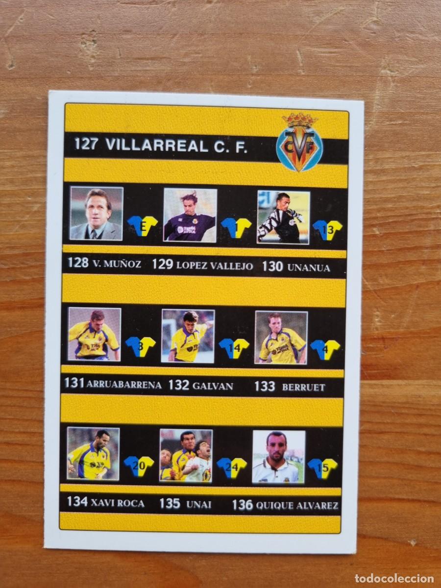 Cromos de f&uacute;tbol: 147 &Iacute;NDICE (Villarreal CF). Las Fichas de la Liga 2001 2002 01 02 (Mundicromo)