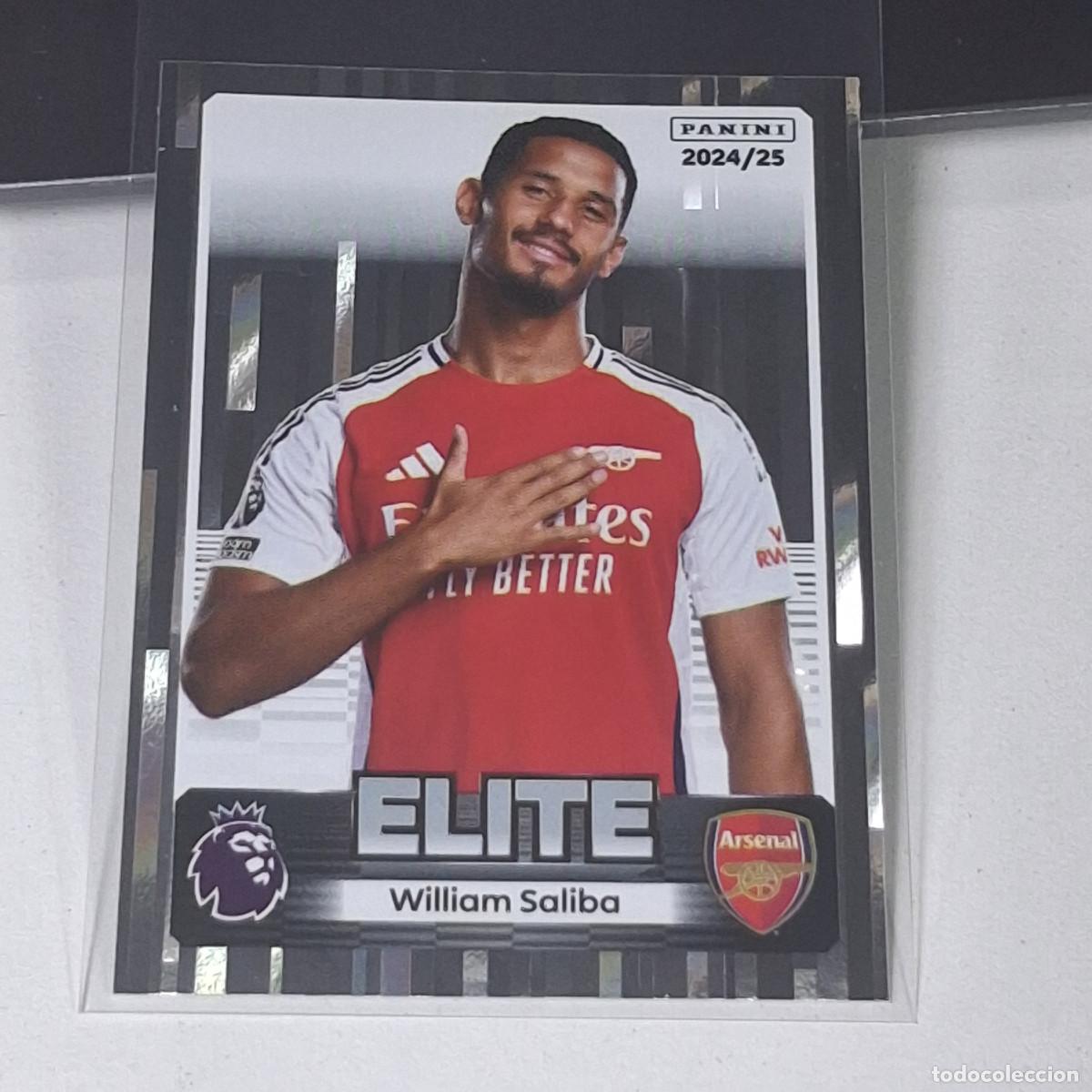 Cromos de f&uacute;tbol: B56 75 WILLIAM SALIBA ARSENAL ELITE STICKER ARSENAL PANINI PREMIER LEAGUE 24 25 2024 2025