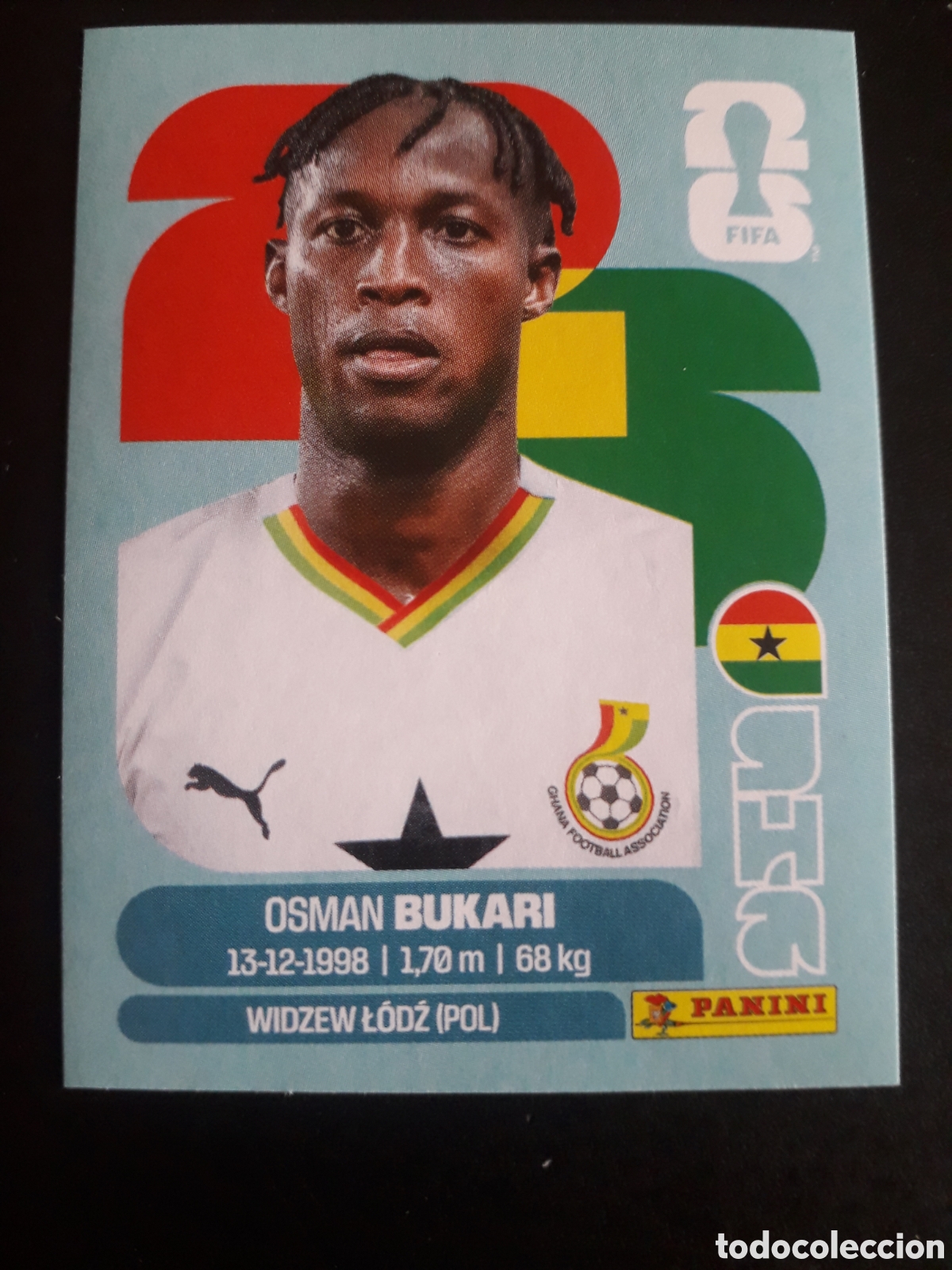 Fu&szlig;ball-Sticker: BUKARI GHANA GHA 19 MUNDIAL F&Uacute;TBOL 2026 FIFA WORLD CUP PANINI SIN PEGAR PEDIDO M&Iacute;NIMO 3&euro;