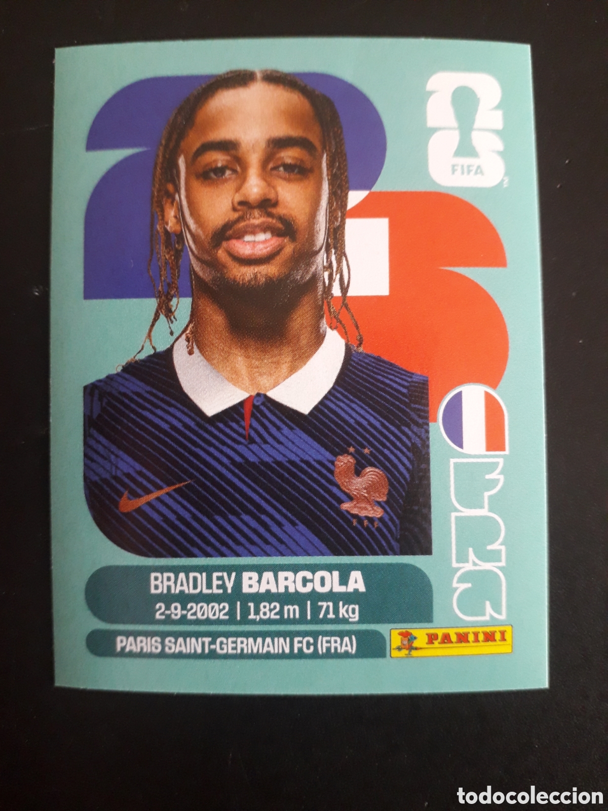 Fu&szlig;ball-Sticker: BARCOLA FRANCIA FRA 16 MUNDIAL F&Uacute;TBOL 2026 FIFA WORLD CUP PANINI SIN PEGAR PEDIDO M&Iacute;NIMO 3&euro;