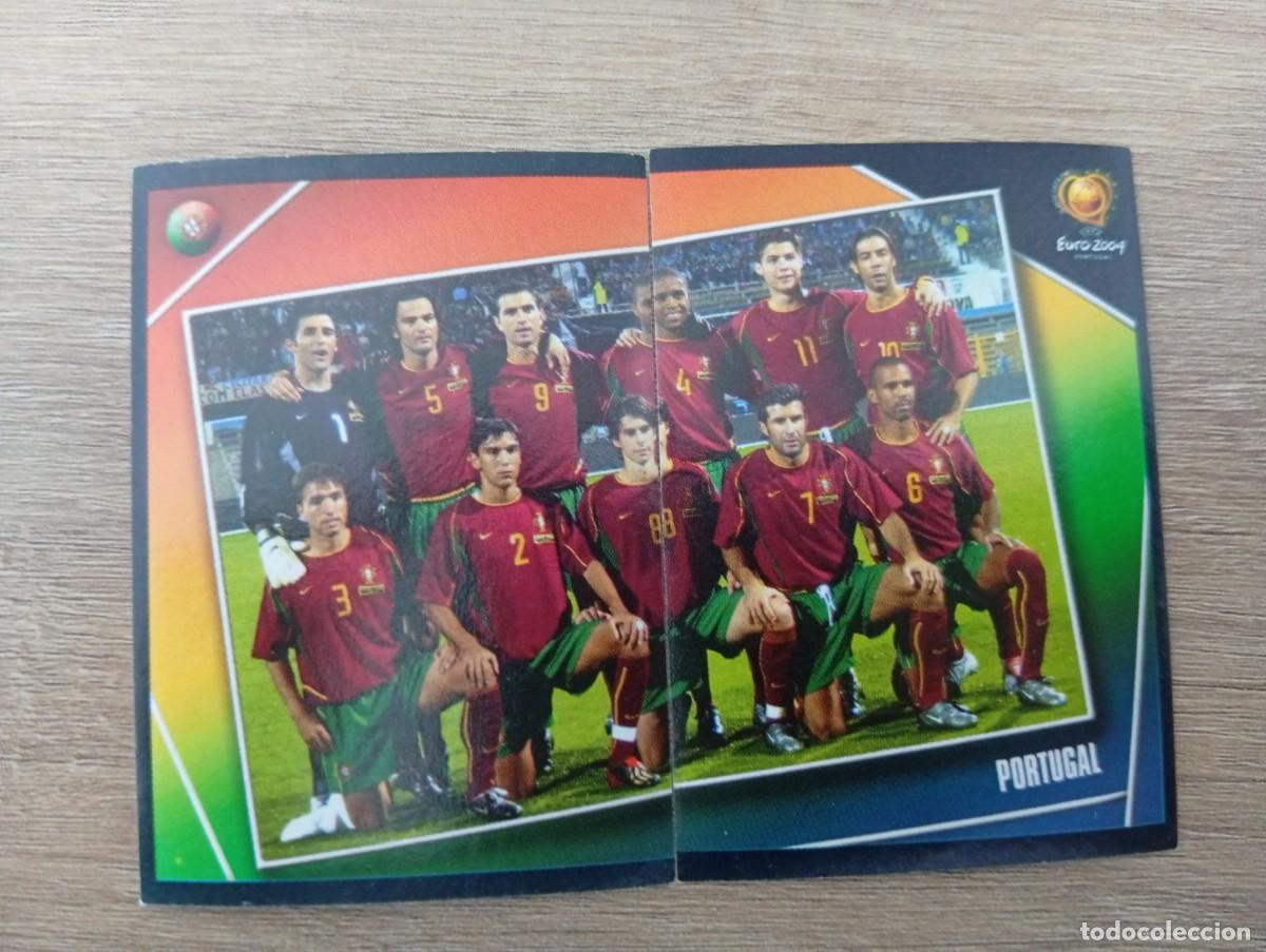 Cromos de f&uacute;tbol: ALINEACION PORTUGAL 5 Y 6 EURO 2004 PORTUGAL NUNCA PEGADO SIN PEGAR
