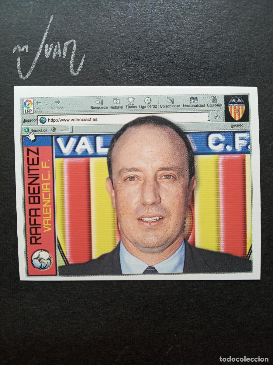 Cromos de f&uacute;tbol: ENTRENADOR BENITEZ VALENCIA ⚽ COLECCIONES ESTE &reg; 2001 2002 LIGA FUTBOL 01 02 SIN PEGAR NUNCA NUEVO