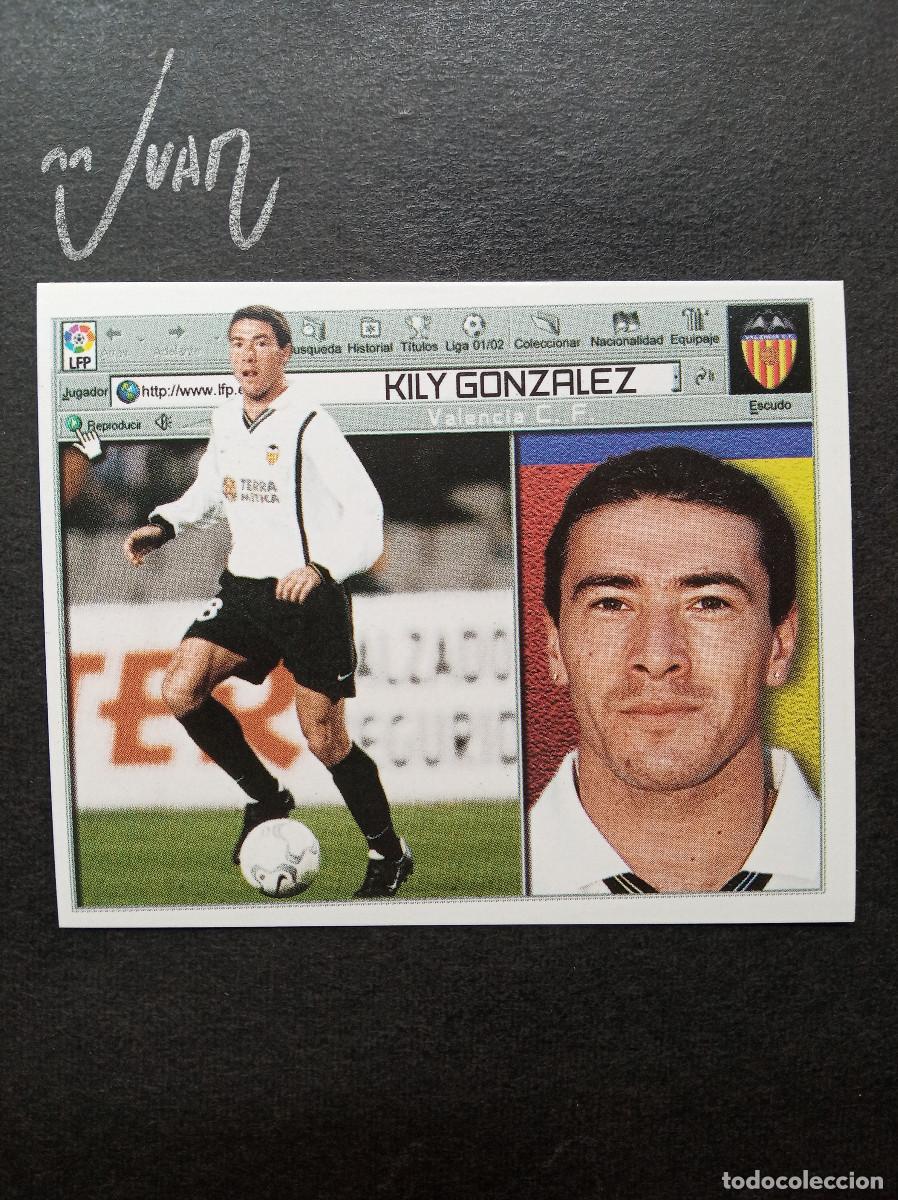 Cromos de f&uacute;tbol: KILY GONZALEZ VALENCIA CF ARGENTINA ⚽ COLECCIONES ESTE &reg; 2001 2002 LIGA FUTBOL 01 02 SIN PEGAR NUEVO