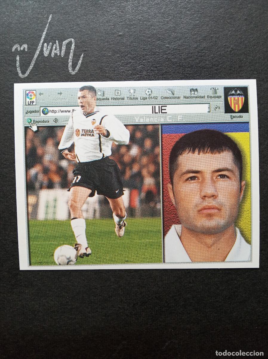Football Stickers: 'COBRA' ILIE VALENCIA RUMANIA⚽ COLECCIONES ESTE &reg; 2001 2002 LIGA FUTBOL 01 02 SIN PEGAR NUNCA NUEVO