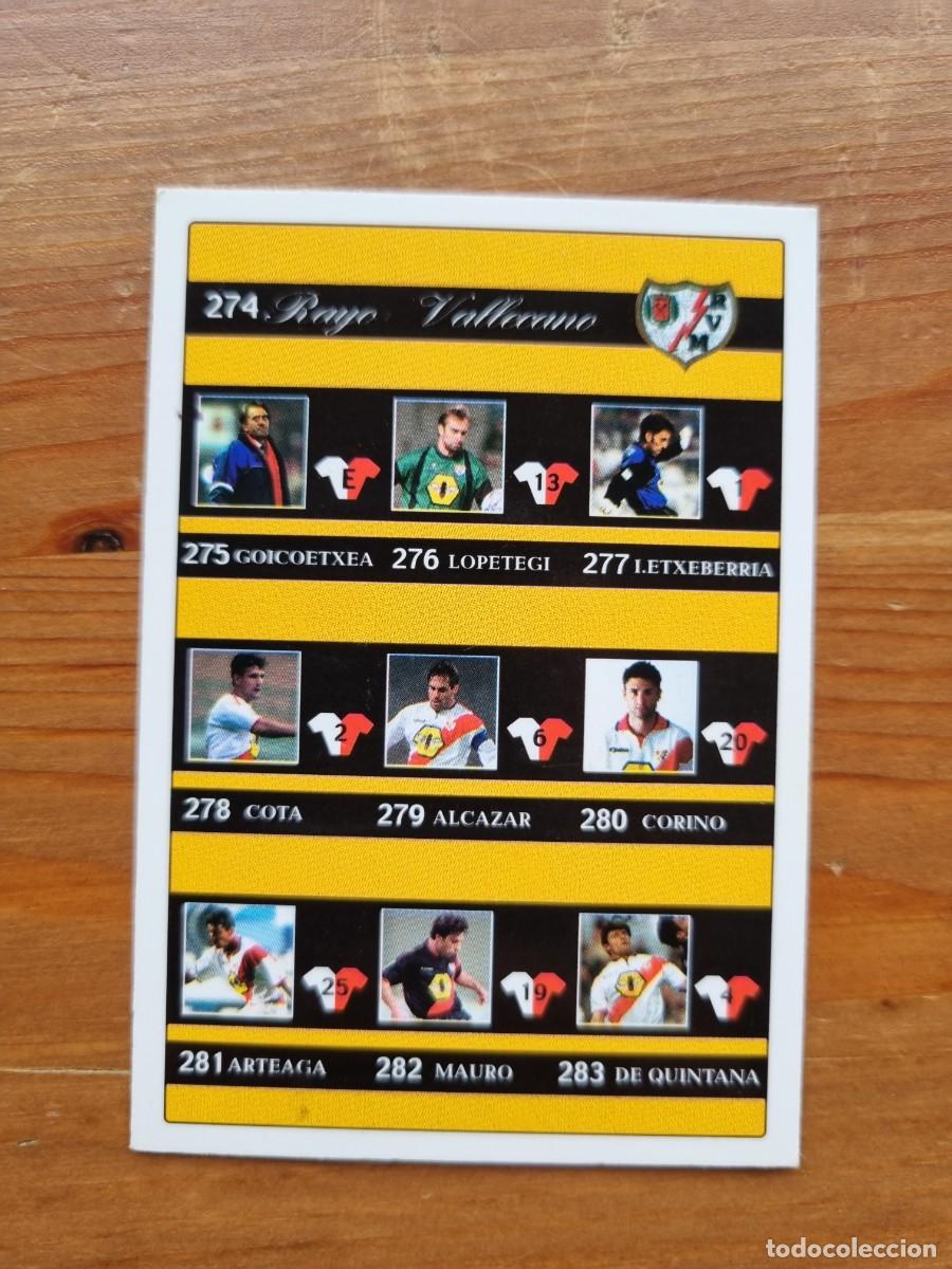 Cromos de f&uacute;tbol: 294 &Iacute;NDICE (Rayo Vallecano). Las Fichas de la Liga 2001 2002 01 02 (Mundicromo)