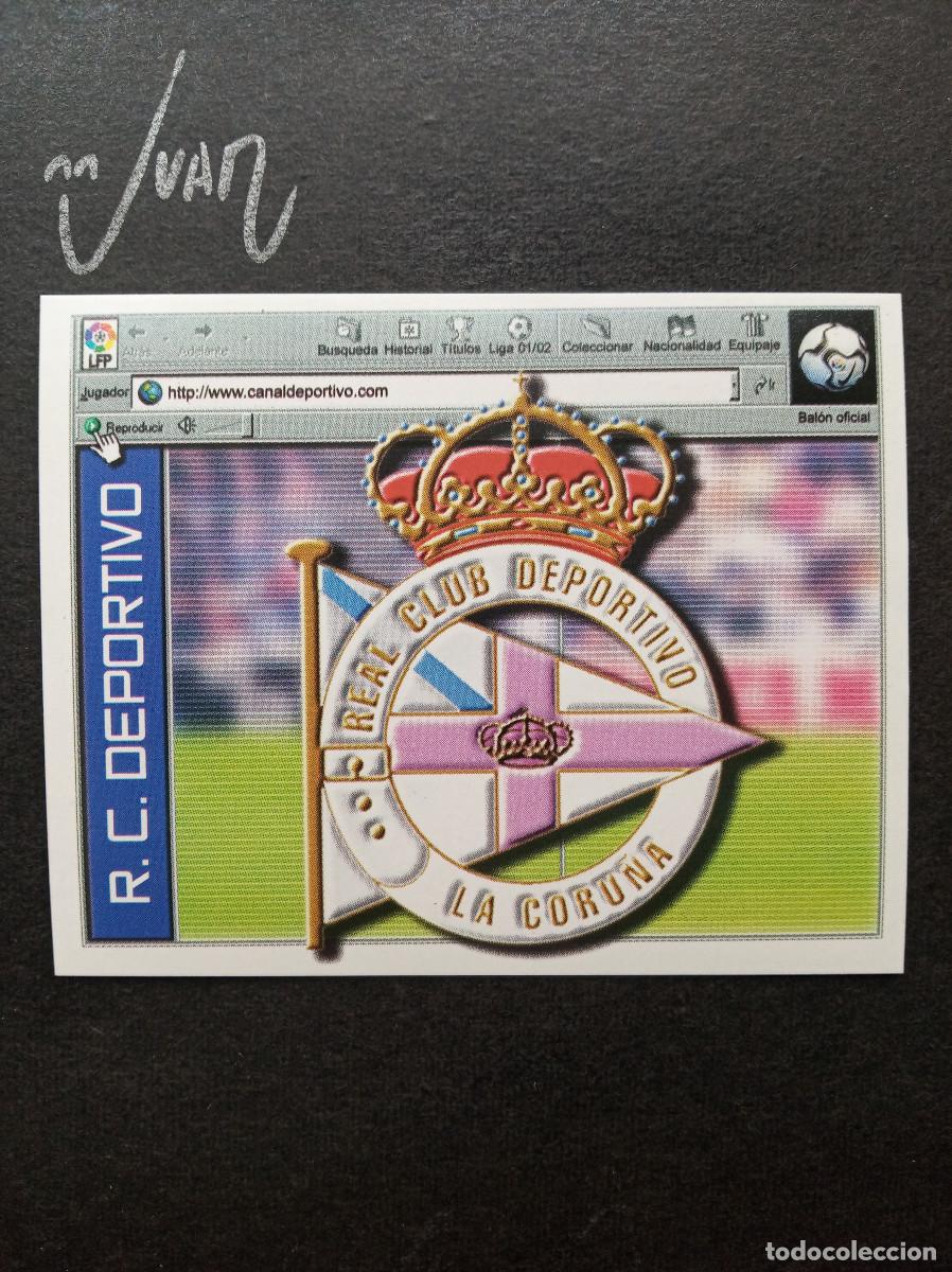 Cromos de f&uacute;tbol: ESCUDO DEPORTIVO LA CORU&Ntilde;A ⚽ COLECCIONES ESTE &reg; 2001 2002 LIGA FUTBOL 01 02 SIN PEGAR NUNCA NUEVO
