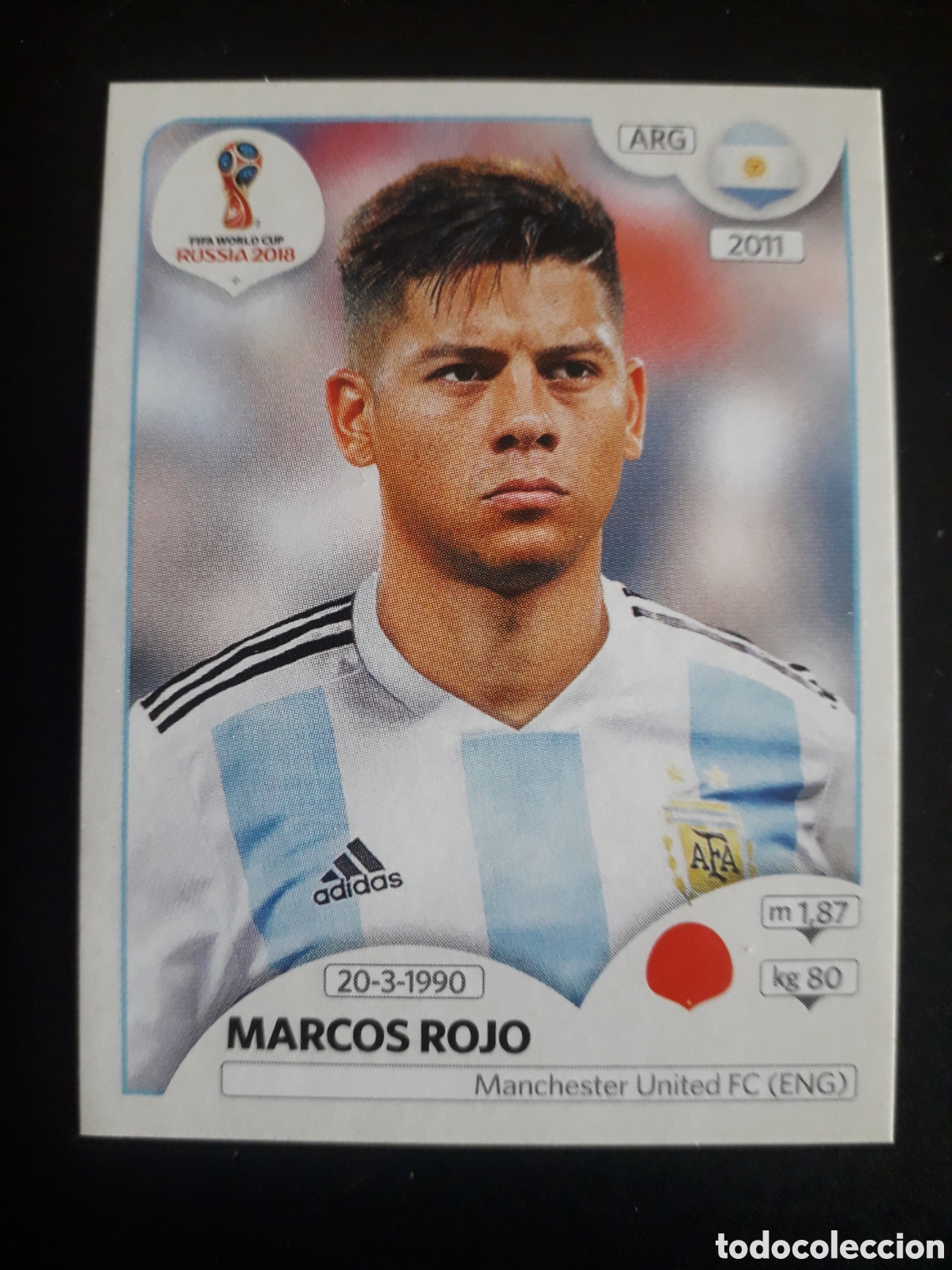Cromos de f&uacute;tbol: MARCOS ROJO ARGENTINA MUNDIAL F&Uacute;TBOL RUSIA RUSSIA 2018 N&deg; 279 PANINI SIN PEGAR PEDIDO M&Iacute;NIMO 3&euro;