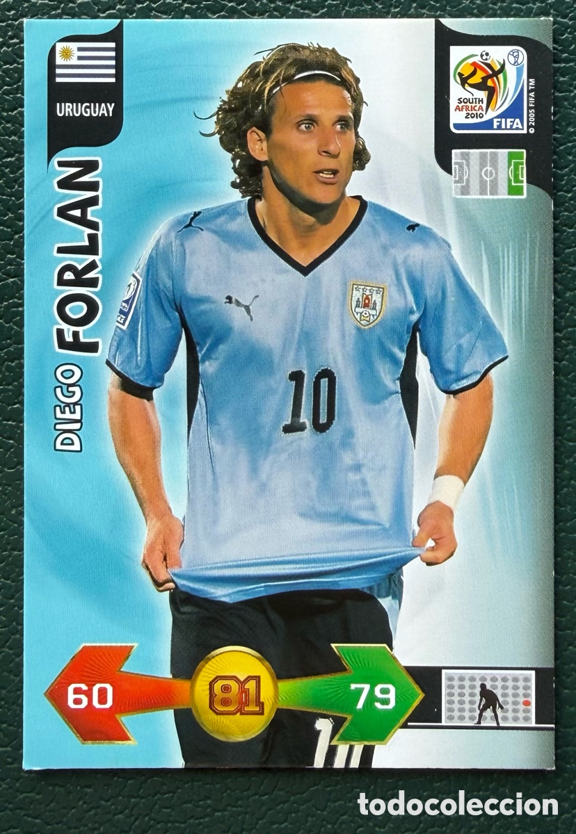 Cromos de f&uacute;tbol: DIEGO FORLAN URUGUAY FICHAS ALBUM ADRENALYN XL MUNDIAL SOUTH AFRICA 2010