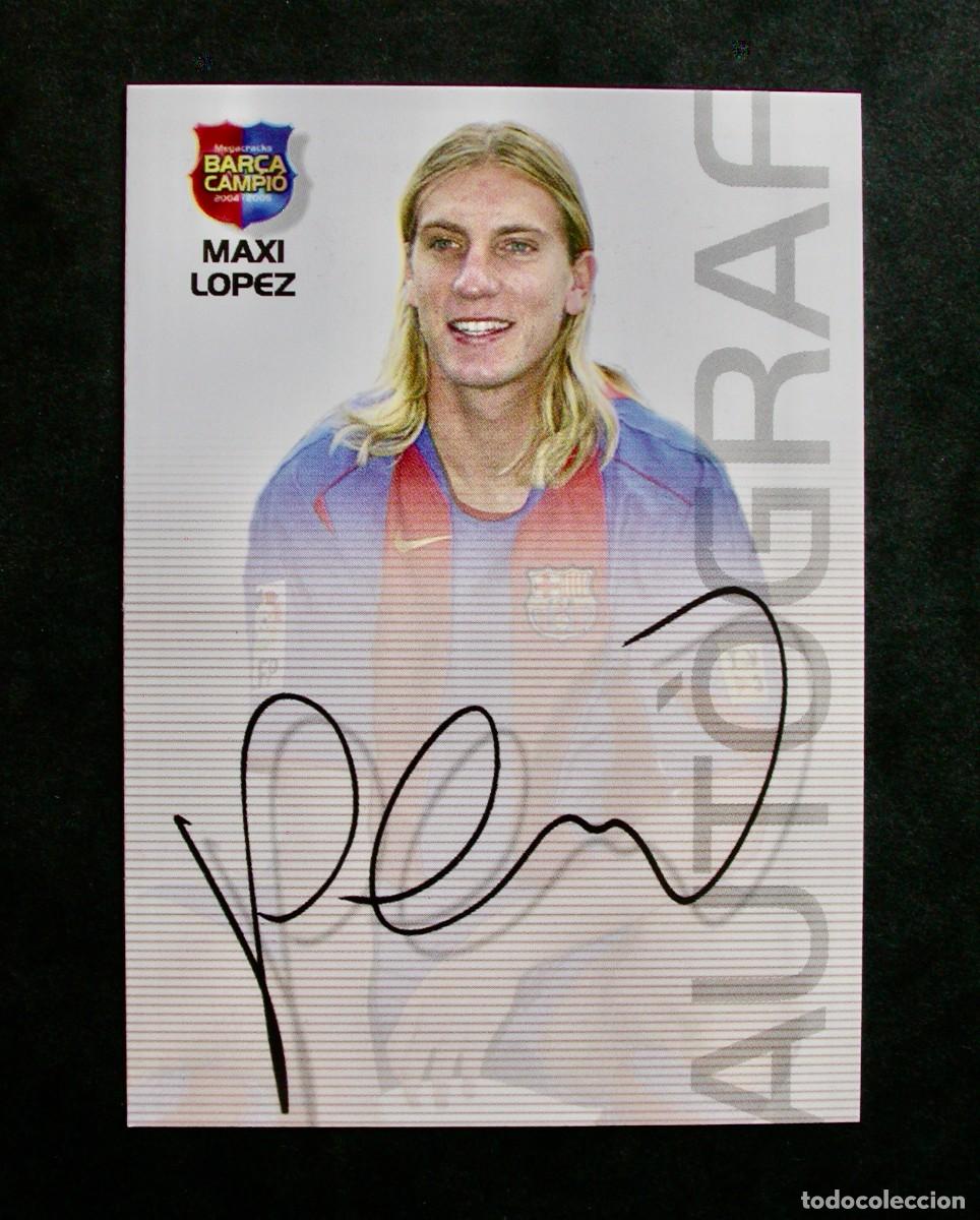 Cromos de Futebol: 77 MAXI L&Oacute;PEZ-AUTOGRAF / FC BARCELONA / MEGACRACKS BAR&Ccedil;A CAMPI&Oacute; 2004-2005 04-05 / PANINI
