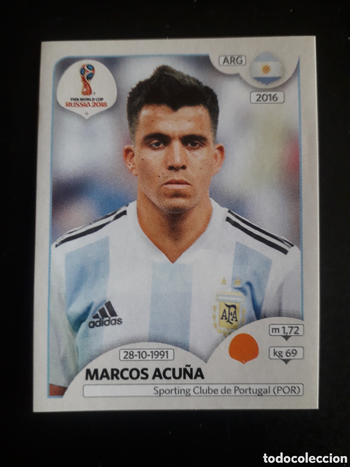 Cromos de f&uacute;tbol: MARCOS ACU&Ntilde;A ARGENTINA MUNDIAL F&Uacute;TBOL RUSIA RUSSIA 2018 N&deg; 284 PANINI SIN PEGAR PEDIDO M&Iacute;NIMO 3&euro;