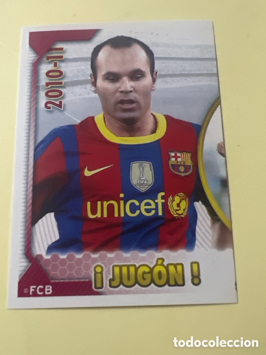 Cromos de f&uacute;tbol: CROMO ALBUM FC BARCELONA 2010 2011 PANINI 96 ANDRES INIESTA JUGON - SIN PEGAR LIGA 10 11 BAR&Ccedil;A FCB