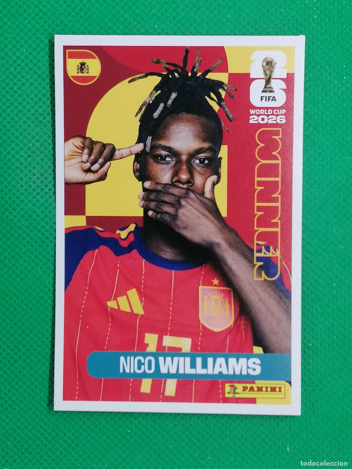 Cromos de f&uacute;tbol: 18 NICO WILLIAMS ESPA&Ntilde;A WINNER POSTER ⚽ PANINI FIFA MUNDIAL WORLD CUP 26 2026 STICKER ⚽