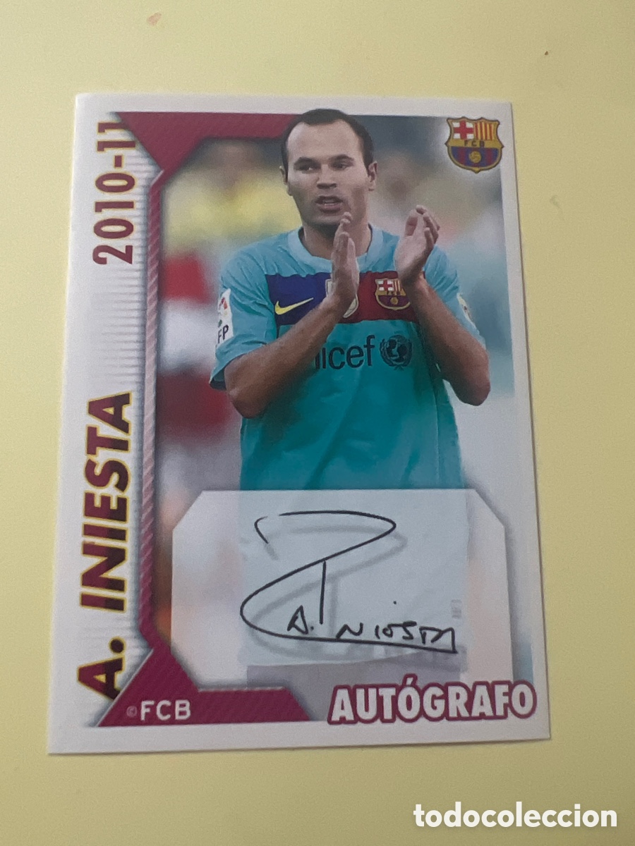 Cromos de f&uacute;tbol: C3239. 2010 2011 10 11 CROMO NUNCA PEGADO COLECCI&Oacute;N OFICIAL FC BARCELONA INIESTA AUTOGRAFO N 95